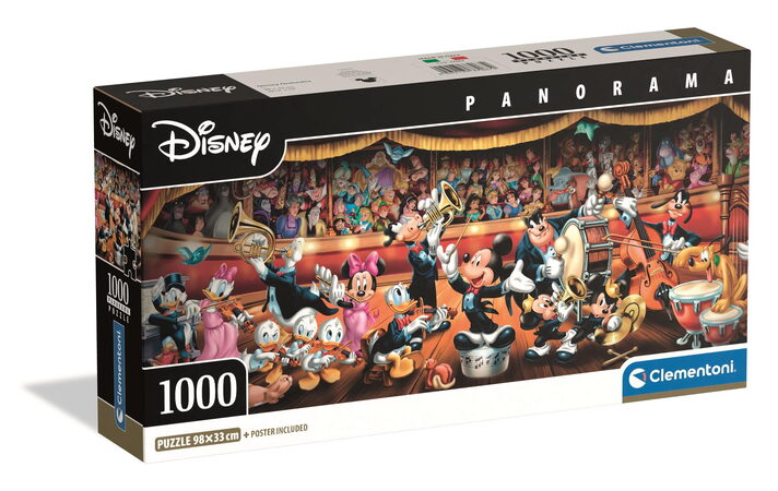 Clementoni - Puzzle 1000 Panorama Disney Orchestr