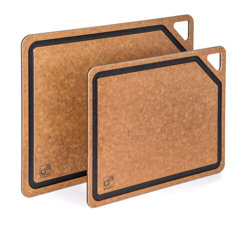 Prkénko krájecí G21 EcoCut z přírodní celulózy - sada 2 ks, hnědé