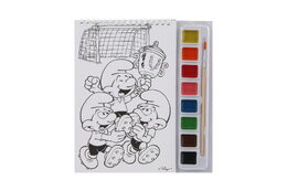 Omalovánky Šmoulové s vodovými barvami a štětcem, kroužková vazba 21x23cm