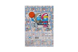 Poznámkový blok/notes Šmoulové s perem kroužkový linkovaný/prázdný 60 stran 15x22cm v sáčku