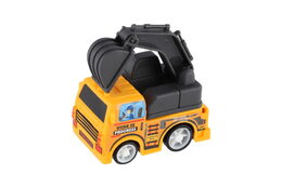 Stavební stroj mini 4ks+letadlo plast 5-7cm na zpětné natažení v blistru 23x22cm