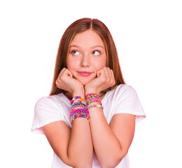 Kreativní sada Zaplétání gumiček - pletací stav s doplňky v plastové krabici 28x17x6cm