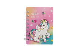 Zápisník/blok jednorožec kroužkový 9,5x12cm 4 druhy v sáčku 50ks v boxu