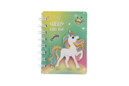 Zápisník/blok jednorožec kroužkový 9,5x12cm 4 druhy v sáčku 50ks v boxu