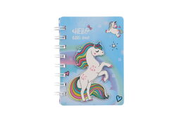 Zápisník/blok jednorožec kroužkový 9,5x12cm 4 druhy v sáčku 50ks v boxu