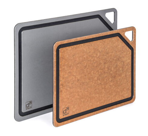 Prkénko krájecí G21 EcoCut z přírodní celulózy - sada 2 ks, grafitové/hnědé