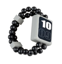 Hodinky náramkové dřevěné oboustranné růžové na kartě