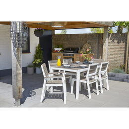 Zahradní nábytek Keter Harmony set stůl + 4 židle bílý / cappuccino