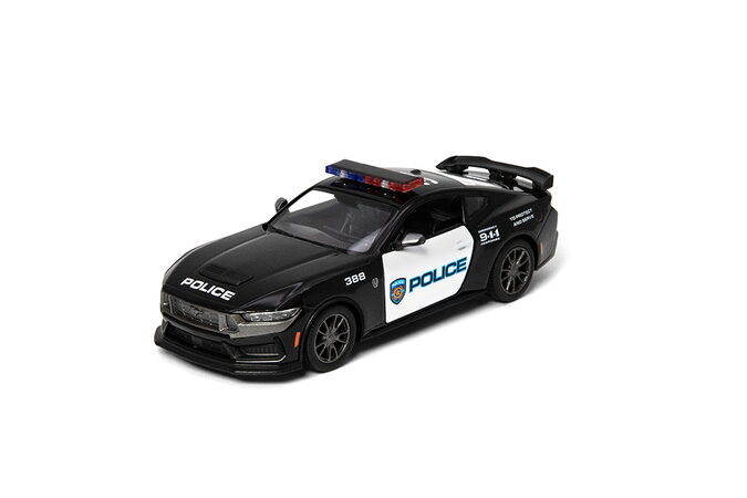 Kovový Ford Mustang Dark Horse 2024 (Policejní edice) 12,7 cm - černá