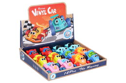 Auto/Formule závodní pro nejmenší měkký plast 8cm na volný chod 6 barev 12ks v boxu 18m+