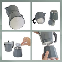 KELA Konvice na espresso tmavě šedá 19,0cm 9,0cm 300 ml KL-10561