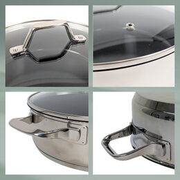 KELA Pánev servírovací s poklicí Lucca nerez 28x8,5 cm 4l KL-11586