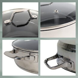 KELA Pánev servírovací s poklicí Lucca nerez 32x9 cm 6l KL-11587