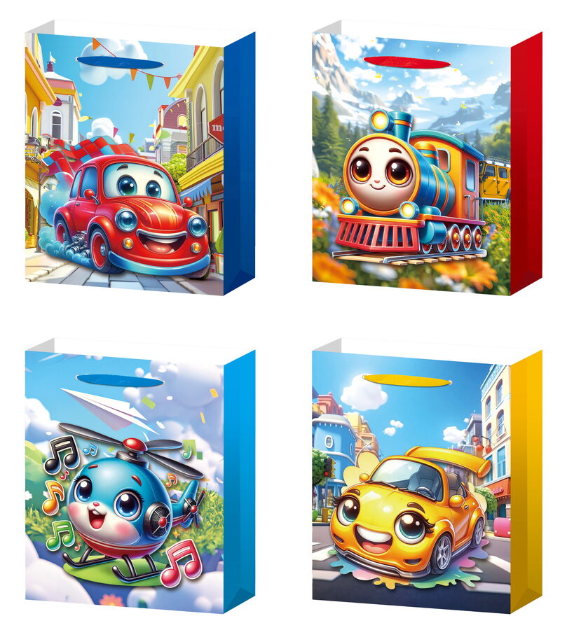 Dárková taška M - Veselé dopravní prostředky