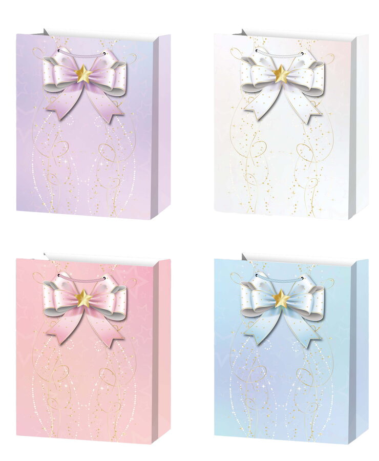 Dárková taška L - Pastel s mašlí