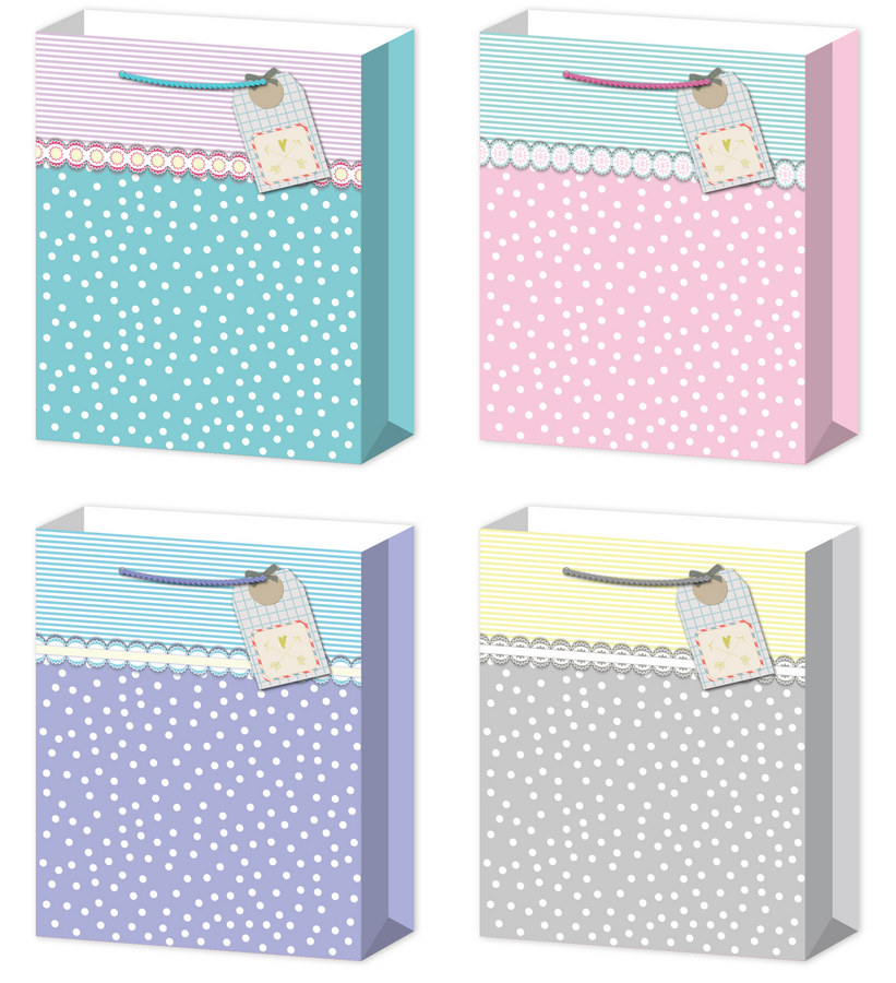 Dárková taška S - Pastel s bublinky