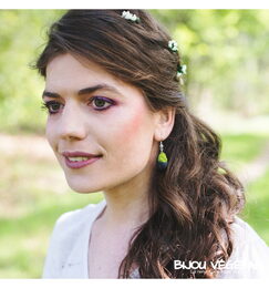 Živé šperky - Náušnice Slza černé s lišejníkem