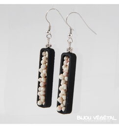 Živé šperky - Náušnice Jardiniere černé s trvalými bílými květy