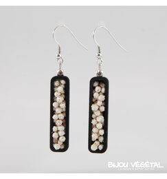 Živé šperky - Náušnice Jardiniere černé s trvalými bílými květy