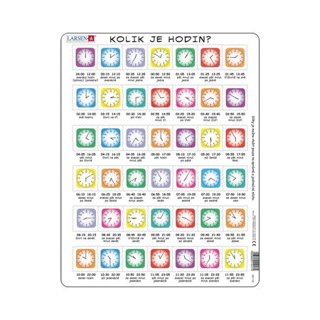 Larsen Vzdělávací puzzle Hodiny 42 dílků