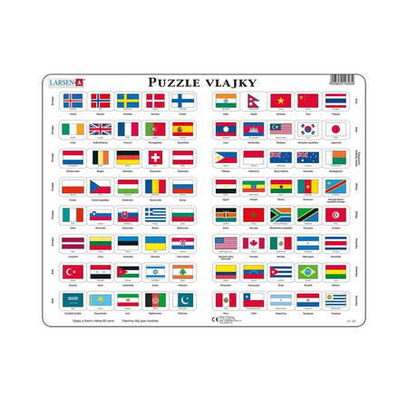 Larsen Vzdělávací puzzle Vlajky 80 dílků