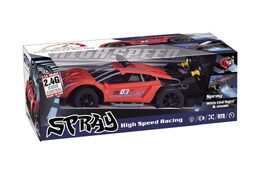 RC auto 1:14 s mlhovým efektem červené