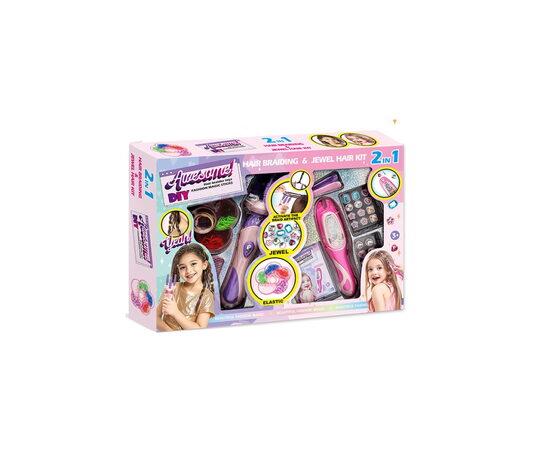 Hrací set na vlasy 2v1 s gumičkami/ozdoby
