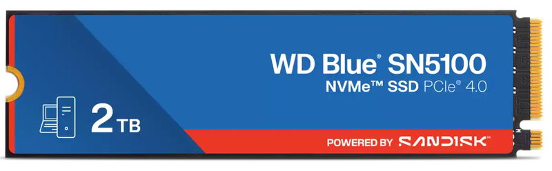 WD BLUE SSD NVMe 2TB WDS200T5B0E PCIe SN5100, Gen4, (R:7100, W:6700MB/s)