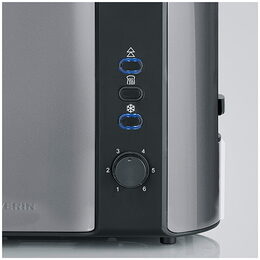 Topinkovač Severin, AT 9573, dlouhý otvor, rozpékač pečiva, odmrazování,
ohřívání, 800 W