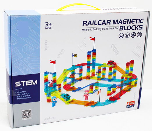 Magnetická závodní dráha 240 ks + elektrické auto