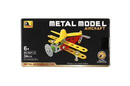 Stavebnice dopravní prostředek kov/plast v krabičce 11x6cm mix druhů 12ks v boxu