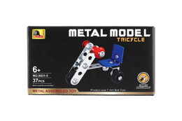 Stavebnice dopravní prostředek kov/plast v krabičce 11x6cm mix druhů 12ks v boxu