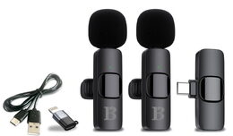 Mini kruhové světlo s dvěma bezdrátovými klopovými mikrofony