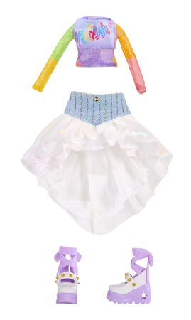 Rainbow High Junior Fashion panenka v rockové kapele - Amaya