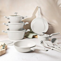 BERLINGERHAUS Sada nádobí s titanovým povrchem 15 ks Sahara Marble Collection BH-8401