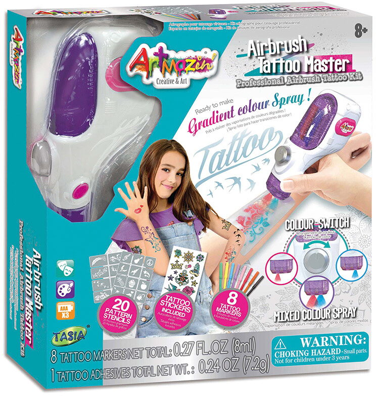 TASIA - Airbrush tetovací studio s příslušenstvím 20 šablon