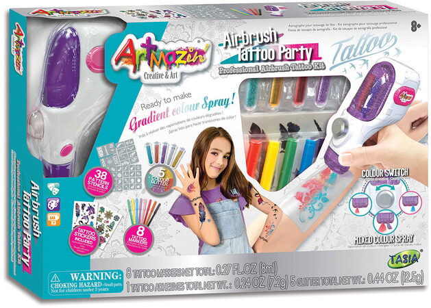 TASIA - Airbrush tetovací studio s příslušenstvím 38 šablon