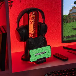 Minecraft držák sluchátek se světlem