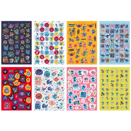 Třpytivé samolepky Stitch A5 8 archů