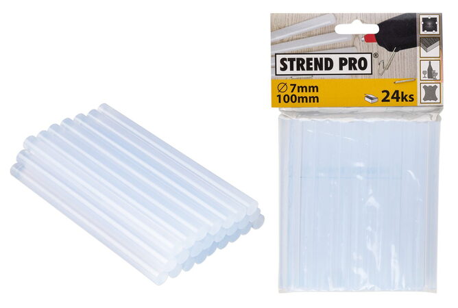Strend Pro tyčinky do tavné pistole 7mm transparentní 24ks (2171407)