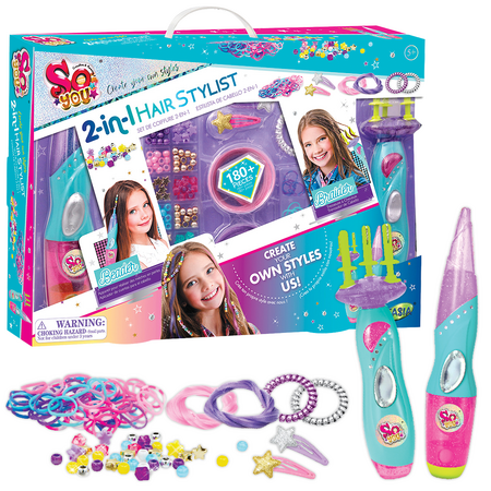 TASIA - Sada na pletení a zdobení vlasů 2v1 s 180 díly