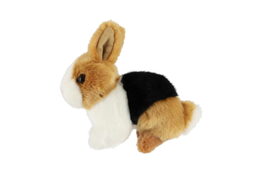 Králík plyš 15x17cm hnědo-černo-bílý 0m+
