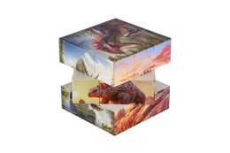 Kostka hlavolam dinosaurus 3x3x3 plast ve fólii 6x6x6cm 12ks v boxu