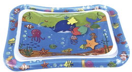 Vodní podložka mořská zvířátka nafukovací 65x48cm s pumpičkou v plastové tašce 18x19cm 4m+