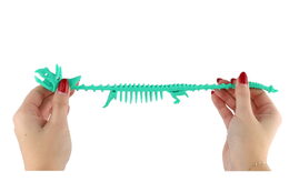 Hračka antistresová kostra dinosaura natahovací silikon 22cm 6 barev 60ks v boxu