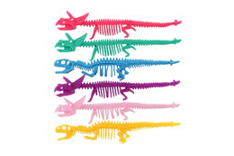 Hračka antistresová kostra dinosaura natahovací silikon 22cm 6 barev 60ks v boxu