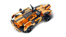 Stavebnice iM.MASTER 2v1 auto na zpětné natažení plast 278 dílků oranžové v krabici 29x20x6cm