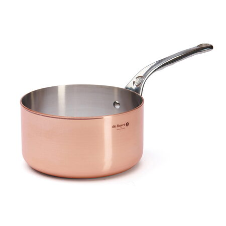 Hrnec de Buyer, 6206.18 PRIMA MATERA, rukojeť z nerezové oceli, průměr 18 cm,
výška 9,3 cm, objem 2,5 L, váha: 1,66 kg