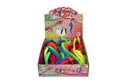 Hračka antistresová natahovací silikon 27cm 6 druhů 60ks v boxu