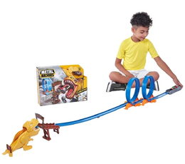 Hrací sada s dráhou, T-Rexem a kovovým autíčkem